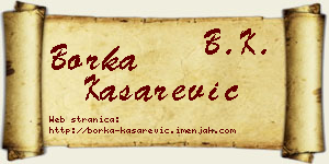 Borka Kašarević vizit kartica